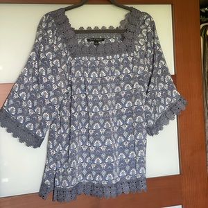 Zac & Rachel Boho Top with lacy trim